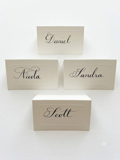 Handwritten Calligraphy Tent Fold Place Cards (3.5”x2”)